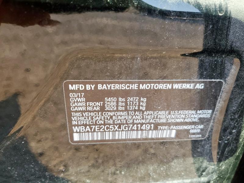 2018 BMW 740 I WBA7E2C5XJG741491