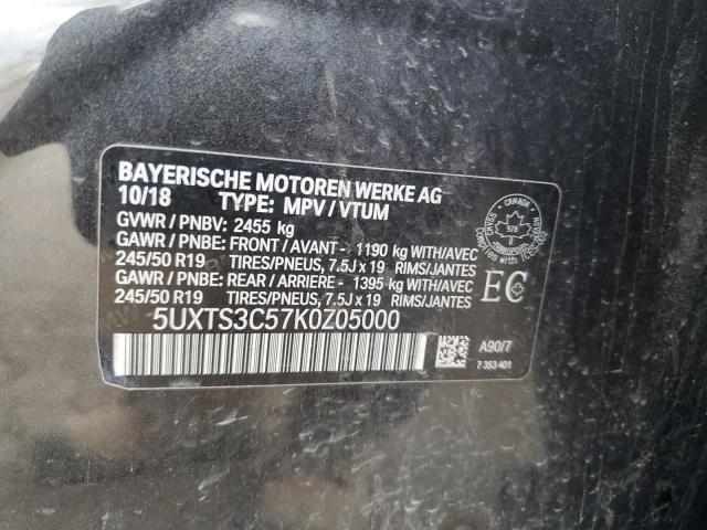 2019 BMW X3 XDRIVEM 5UXTS3C57K0Z05000