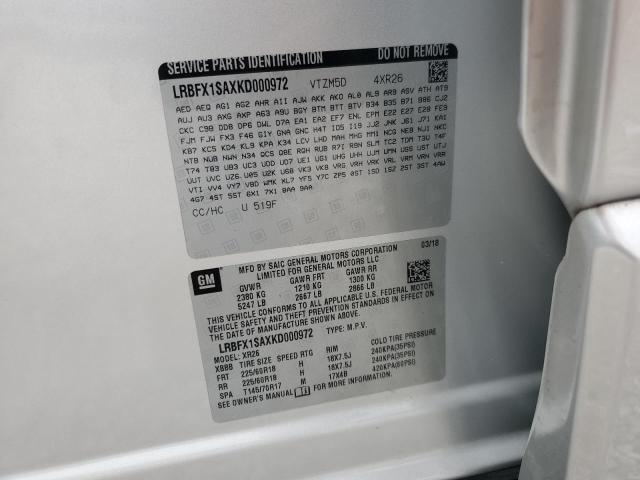 2019 BUICK ENVISION P LRBFX1SAXKD000972