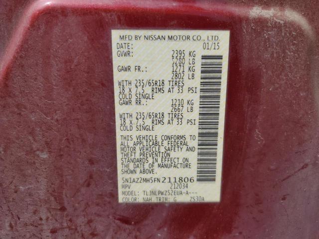 2015 NISSAN MURANO S 5N1AZ2MH5FN211806