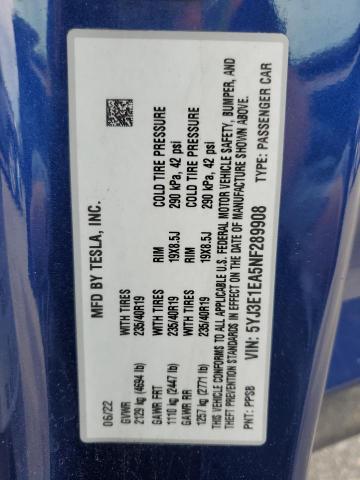 2022 TESLA MODEL 3 5YJ3E1EA5NF289908