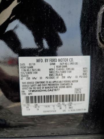 2020 FORD EXPLORER XLT 1FMSK8DH4LGA21877