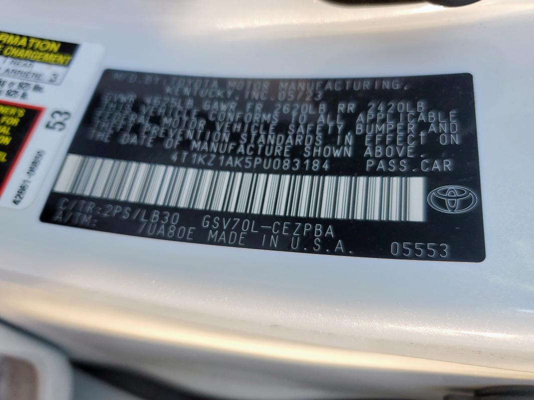 2023 TOYOTA CAMRY TRD 4T1KZ1AK5PU083184