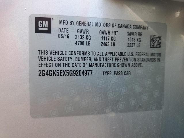 2016 BUICK REGAL 2G4GK5EX5G9204977