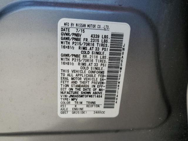 2015 NISSAN ROGUE SELECT S JN8AS5MT0FW671484
