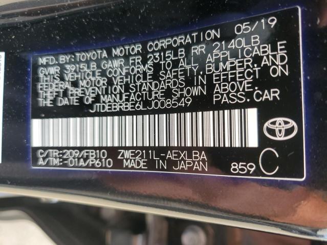 2020 TOYOTA COROLLA LE JTDEBRBE6LJ008549