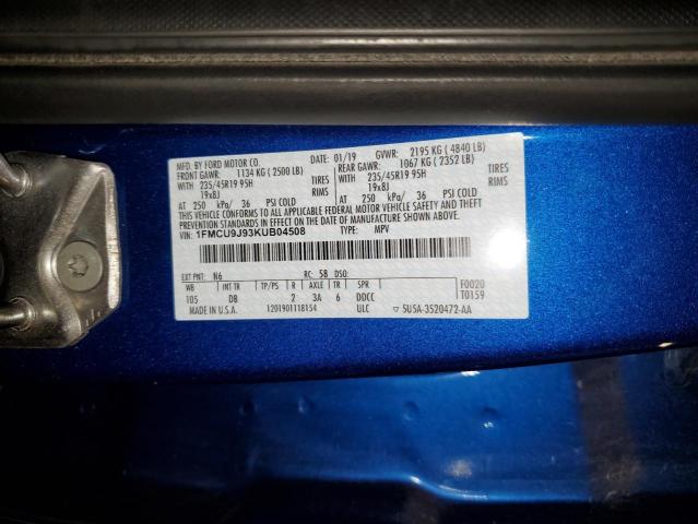 2019 FORD ESCAPE TITANIUM 1FMCU9J93KUB04508