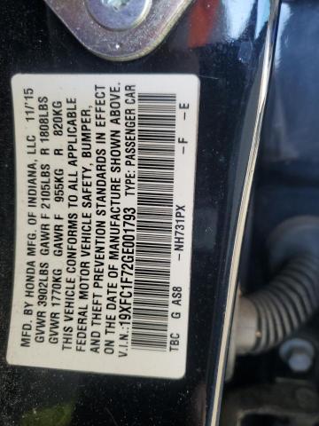 2016 HONDA CIVIC EXL 19XFC1F72GE001793