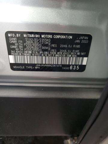 2022 MITSUBISHI OUTLANDER JA4J4VA86NZ061876