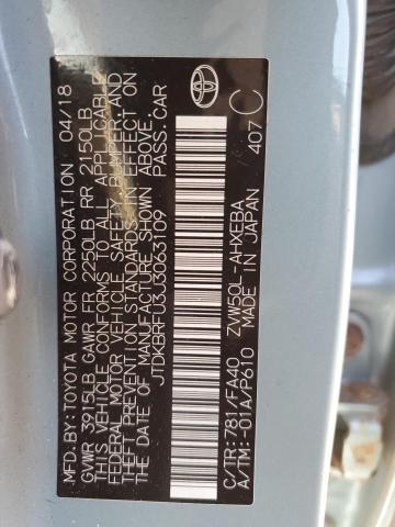 2018 TOYOTA PRIUS JTDKBRFU3J3063109