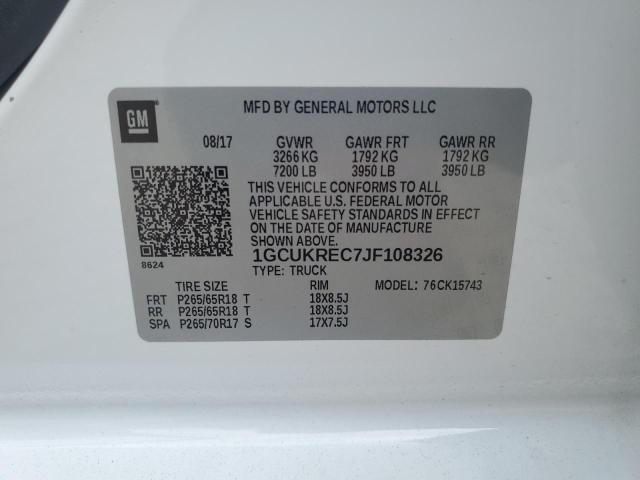 2018 CHEVROLET SILVERADO 1GCUKREC7JF108326