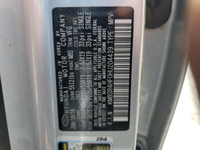 2017 HYUNDAI SANTA FE SE ULTIMATE KM8SR4HF0HU204439