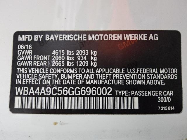 2016 BMW 428 I GRAN WBA4A9C56GG696002