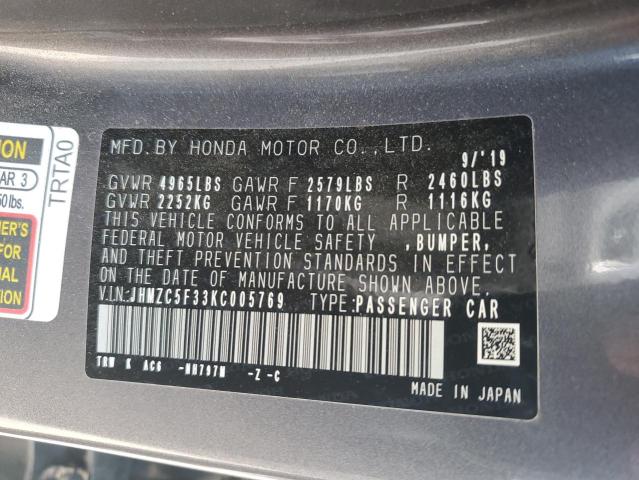 2019 HONDA CLARITY TO JHMZC5F33KC005769