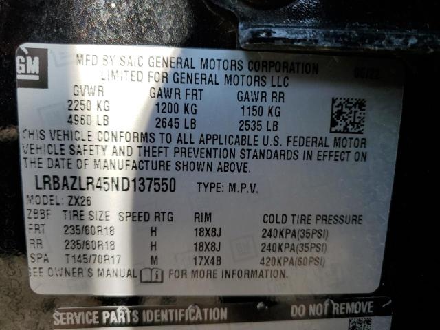 2022 BUICK ENVISION P LRBAZLR45ND137550