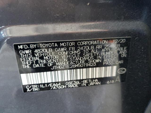 2021 LEXUS IS 350 F SPORT JTHGZ1E26M5019423