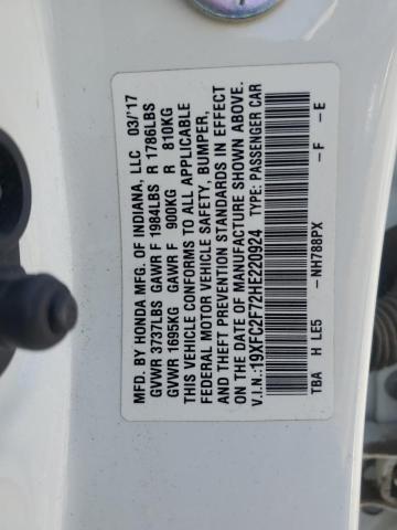 2017 HONDA CIVIC EX 19XFC2F72HE220924