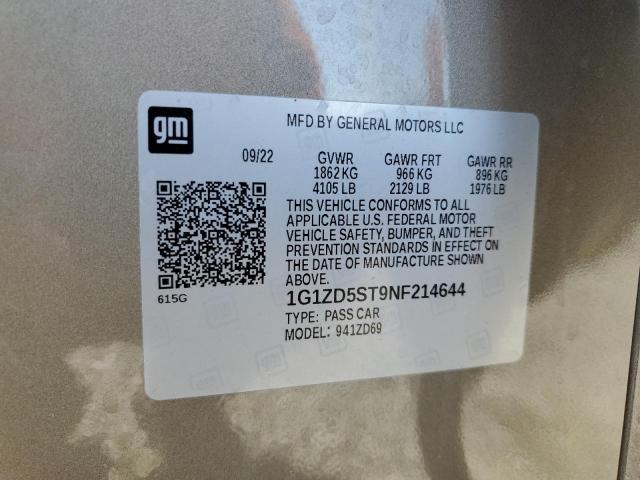 2022 CHEVROLET MALIBU LT 1G1ZD5ST9NF214644