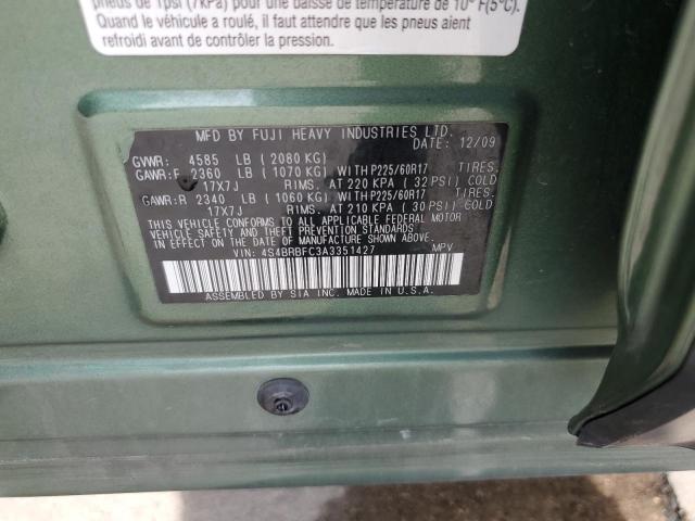2010 SUBARU OUTBACK 2. - 4S4BRBFC3A3351427