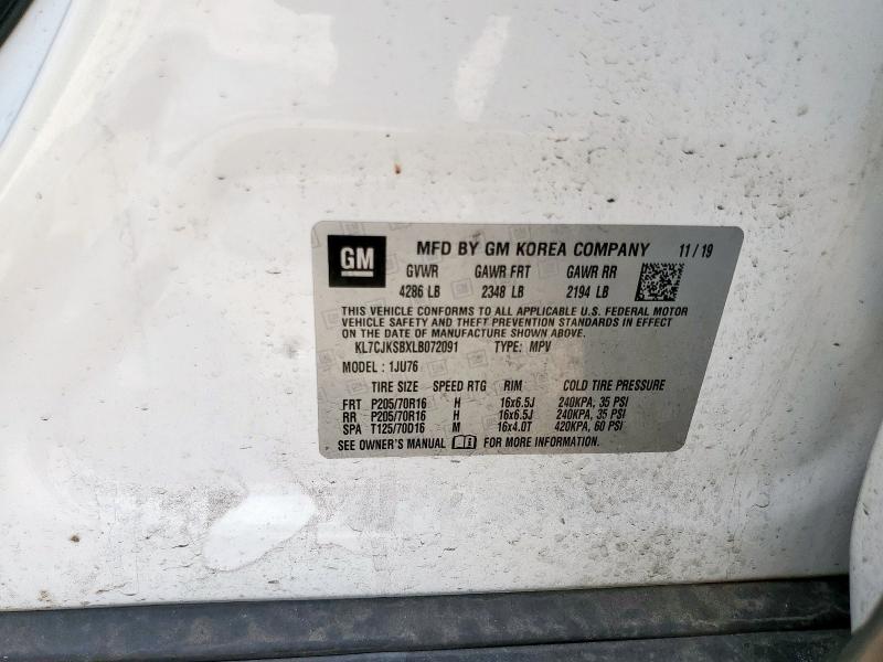 2020 CHEVROLET TRAX LS KL7CJKSBXLB072091