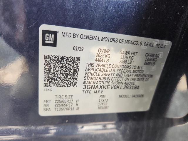 2019 CHEVROLET EQUINOX LT 3GNAXKEV0KL293184