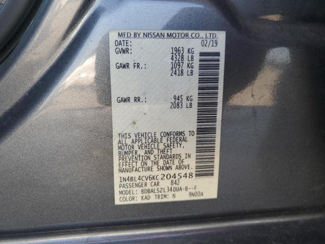 2019 NISSAN ALTIMA SR - 1N4BL4CV6KC204548