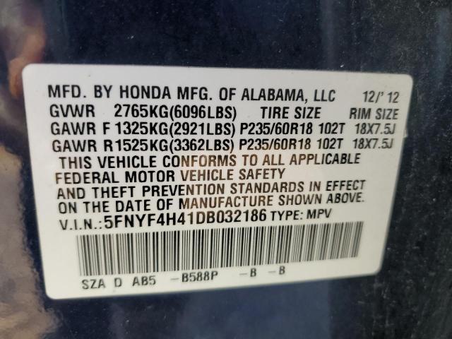 2013 HONDA PILOT EX - 5FNYF4H41DB032186