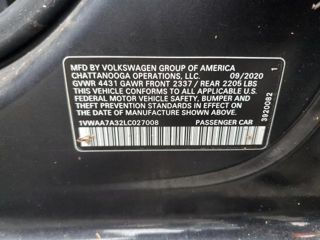 2020 VOLKSWAGEN PASSAT S 1VWAA7A32LC027008