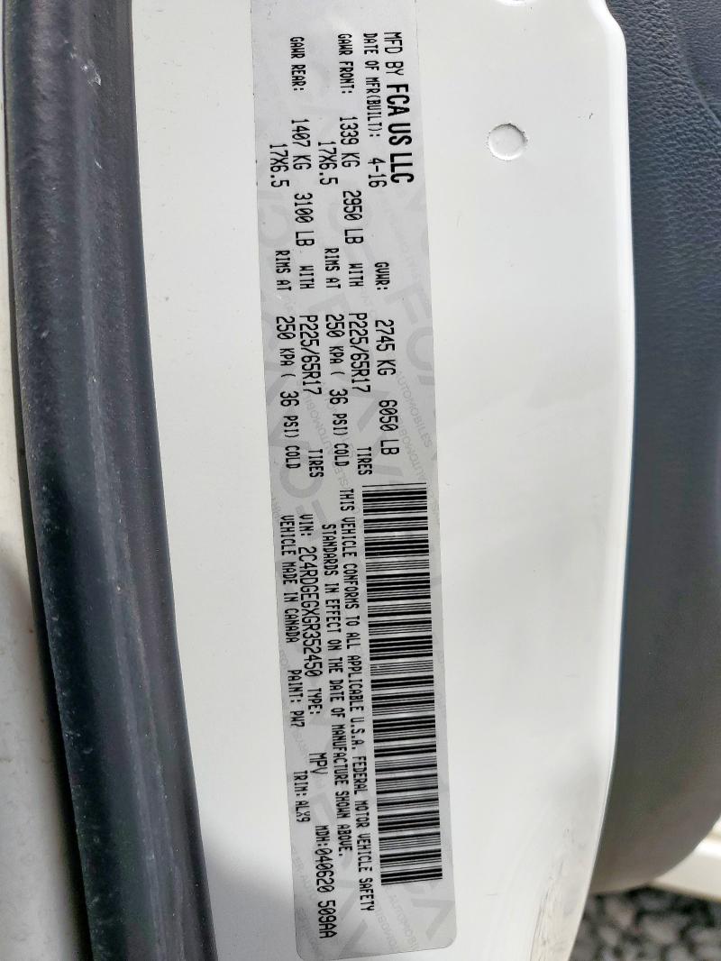 2016 DODGE GRAND CARA 2C4RDGEGXGR352450
