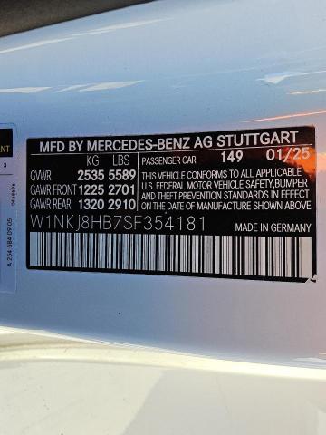 2025 MERCEDES-BENZ GLC COUPE 43 4MATIC AMG W1NKJ8HB7SF354181