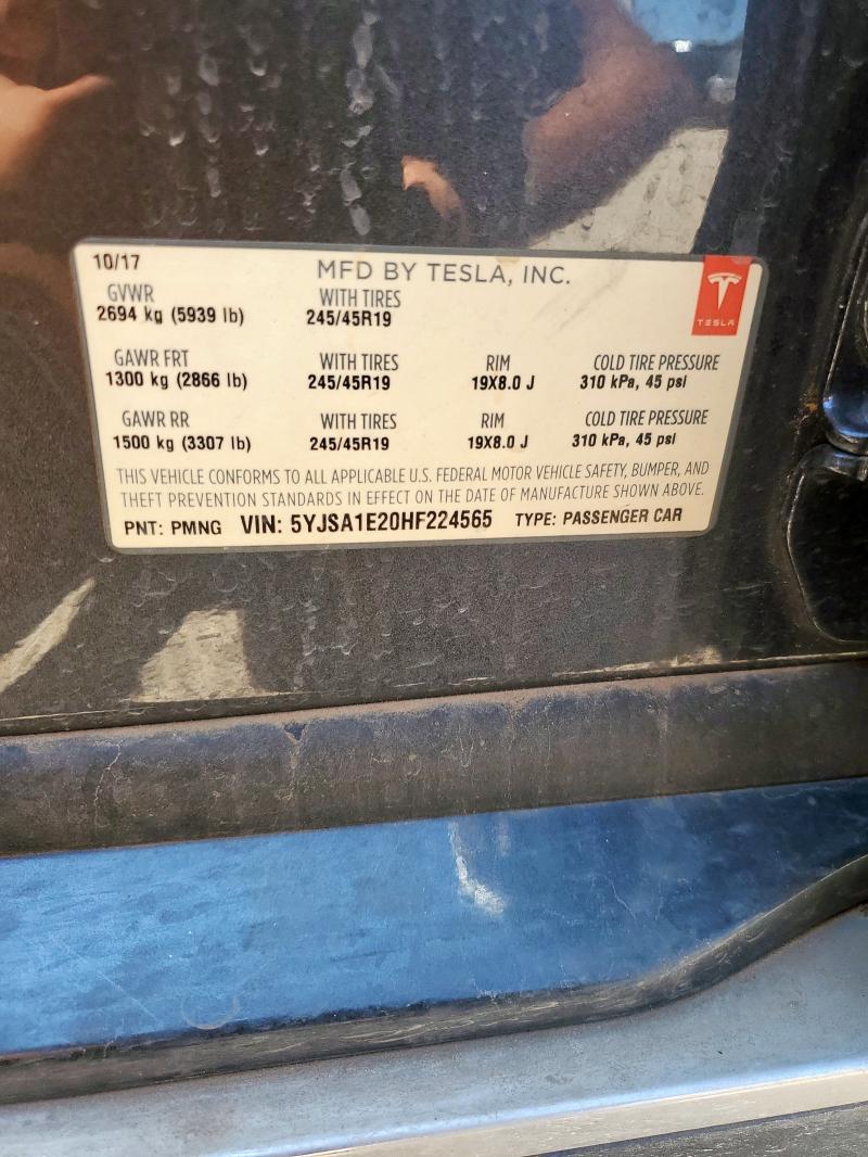2017 TESLA MODEL S 5YJSA1E20HF224565