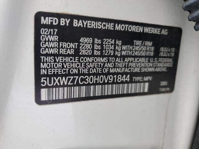 2017 BMW X3 SDRIVE2 5UXWZ7C30H0V91844