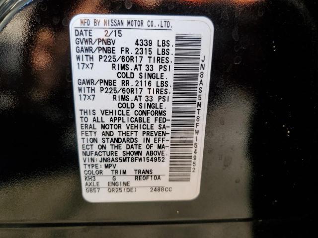 2015 NISSAN ROGUE SELE JN8AS5MT8FW154952