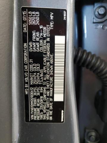 2016 VOLVO V60 CROSS YV4612HM2G1006412