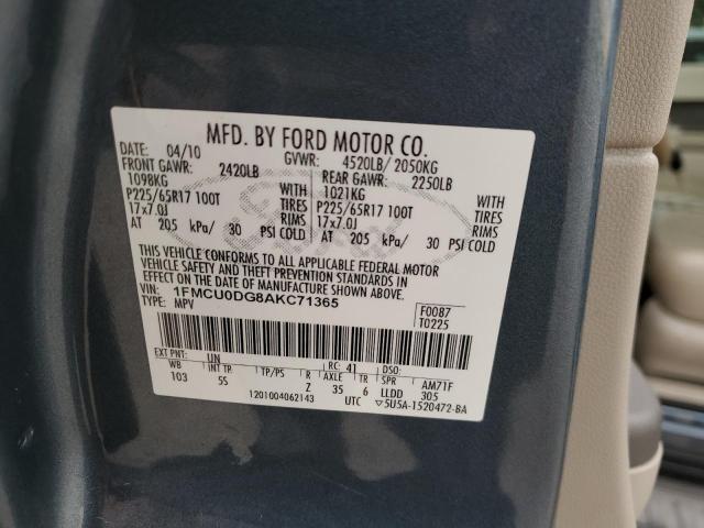 2010 FORD ESCAPE XLT - 1FMCU0DG8AKC71365