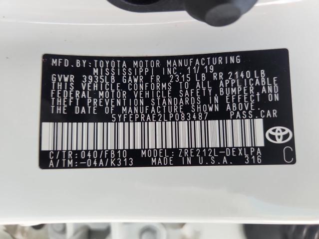 2020 TOYOTA COROLLA LE - 5YFEPRAE2LP083487