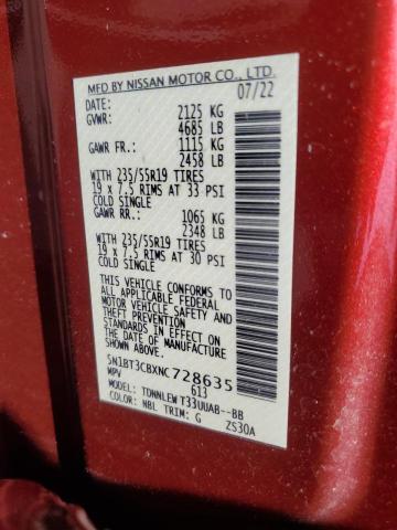 2022 NISSAN ROGUE SL 5N1BT3CBXNC728635