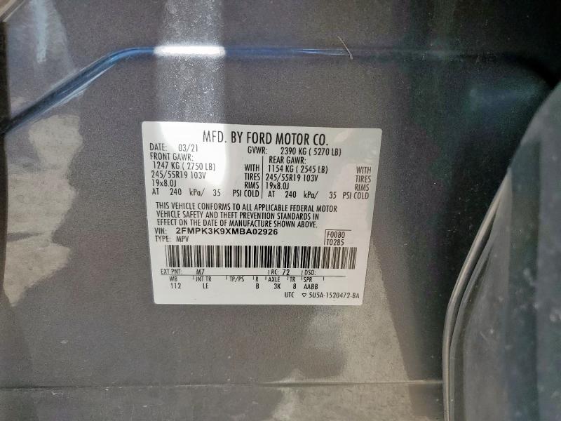 2021 FORD EDGE TITAN 2FMPK3K9XMBA02926