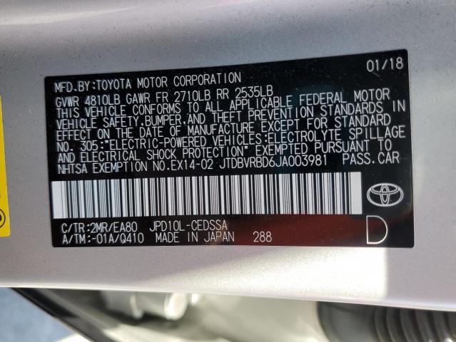 2018 TOYOTA MIRAI - JTDBVRBD6JA003981