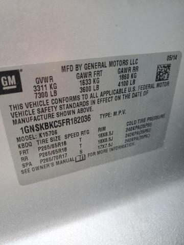 2015 CHEVROLET TAHOE K150 - 1GNSKBKC5FR182036