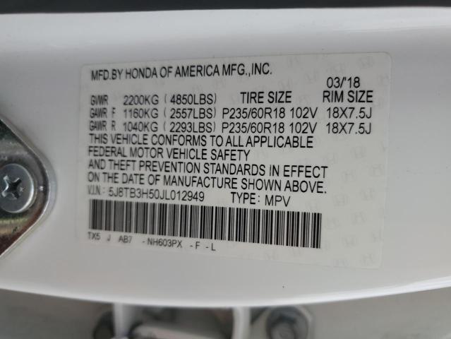2018 ACURA RDX TECHNOLOGY 5J8TB3H50JL012949
