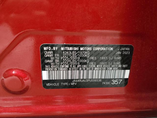 2023 MITSUBISHI OUTLANDER JA4ARUAU3PU006536