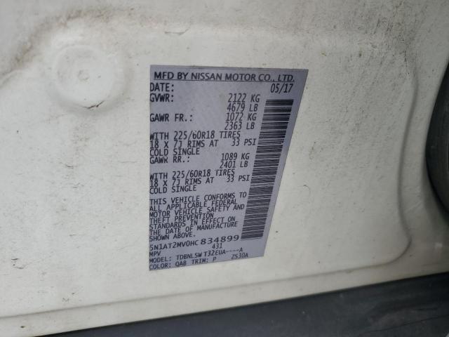 2017 NISSAN ROGUE SV 5N1AT2MV0HC834899