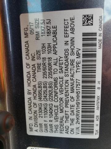 2017 HONDA CR-V TOURI 2HKRW1H91HH517577