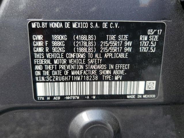 2017 HONDA HR-V EXL 3CZRU6H71HM718238