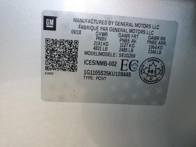 2019 CHEVROLET IMPALA PRE 1G1105S35KU108448