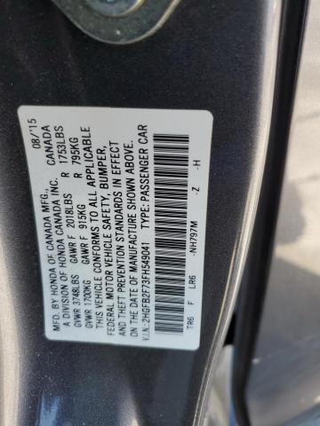 2015 HONDA CIVIC SE 2HGFB2F73FH549041