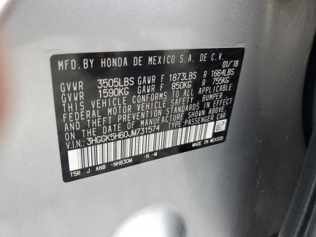 2018 HONDA FIT SPORT 3HGGK5H60JM731574