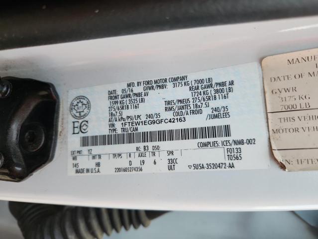 2016 FORD F150 SUPER 1FTEW1EG9GFC42163
