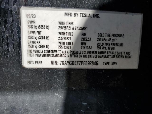 2023 TESLA MODEL Y 7SAYGDEF7PF892846